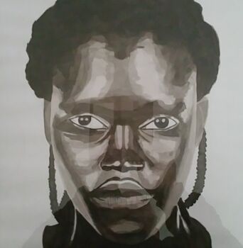 "Africaine" başlıklı Resim Alice Queffelec tarafından, Orijinal sanat, Mürekkep Karton üzerine monte edilmiş