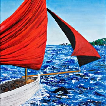 Painting titled "st-quay-huile-38x46…" by Alice Queffelec, Original Artwork, Oil