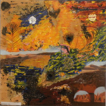 Картина под названием "desert-du-thar-huil…" - Alice Queffelec, Подлинное произведение искусства, Масло