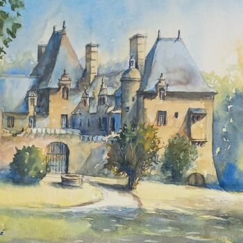 Peinture intitulée "Le Château de Rosmo…" par Alice Quillévéré, Œuvre d'art originale, Aquarelle