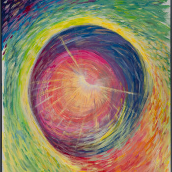Painting titled "Solstice été 2023" by Alice Vanderplaetsen, Original Artwork, Acrylic Mounted on Wood Stretcher frame