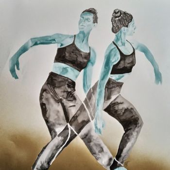 Рисунок под названием "Double Je" - Alice Baldys, Подлинное произведение искусства, Чернила