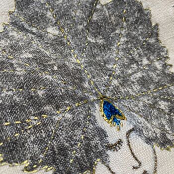 Textile Art titled "Vitis Vinifera #10" by Alice Debernard, Original Artwork, Embroidery
