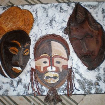 Peinture intitulée "Les masques" par Alice Nin, Œuvre d'art originale
