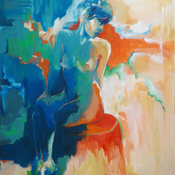 Pintura titulada "Posando con música…" por Alicia Besada, Obra de arte original, Oleo