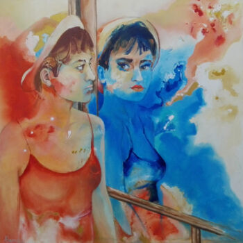 Pintura intitulada "Ante el espejo puer…" por Alicia Besada, Obras de arte originais, Óleo