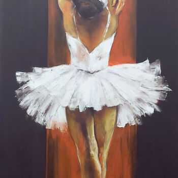 Pittura intitolato "Bailarina en foco /…" da Alicia Besada, Opera d'arte originale, Olio