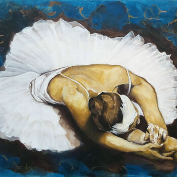 Painting titled "A sus pies / At his…" by Alicia Besada, Original Artwork, Oil