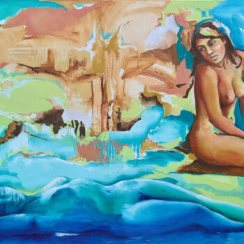 Schilderij getiteld "Contemplando mis su…" door Alicia Besada, Origineel Kunstwerk, Olie