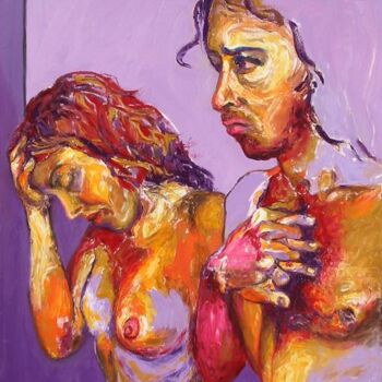 Malarstwo zatytułowany „Y como te lo digo?…” autorstwa Alicia Besada, Oryginalna praca, Olej