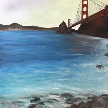 Ζωγραφική με τίτλο "Bay Area" από Alicia Lopez, Αυθεντικά έργα τέχνης, Λάδι