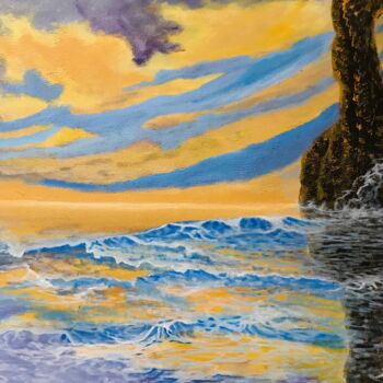 Painting titled "Raging waves 002" by Alicia Lopez, Original Artwork, Acrylic