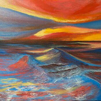 Painting titled "A sea of color" by Alicia Lopez, Original Artwork, Acrylic