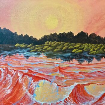Painting titled "Peace somewhere 025" by Alicia Lopez, Original Artwork, Oil