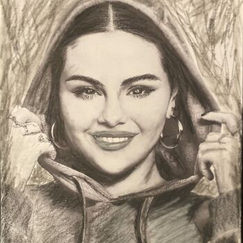 Drawing titled "Selena Gomez" by Alicia Lopez, Original Artwork, Graphite