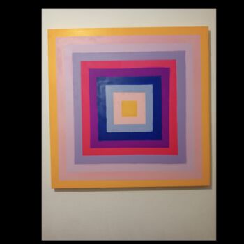Painting titled "Rainbow Squares 2" by Alicia Palomero, Original Artwork, Spray paint