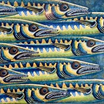 Peinture intitulée "Tigre del Mare" par Alicia Zemanek, Œuvre d'art originale, Huile