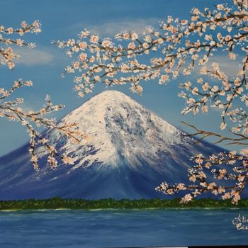 Painting titled "MONTE FUJI" by Alicia, Original Artwork, Oil