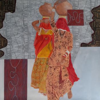 「Mujeres del mundo」というタイトルの絵画 Alicia Tilmantによって, オリジナルのアートワーク, アクリル