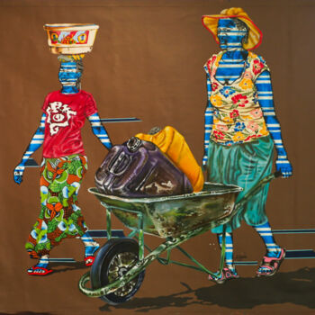 Картина под названием "On the way" - Alida Ymelé, Подлинное произведение искусства, Акрил Установлен на Деревянная рама для…