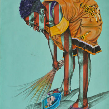Pintura titulada "World Cleaner" por Alida Ymelé, Obra de arte original, Acrílico Montado en Bastidor de camilla de madera