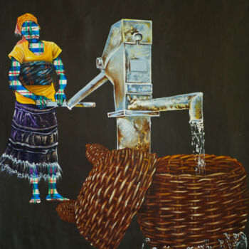 Malerei mit dem Titel "Water Digger" von Alida Ymelé, Original-Kunstwerk, Acryl