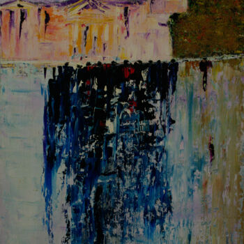 Peinture intitulée "city ​​after rain 2…" par Alik Vetrof, Œuvre d'art originale, Huile