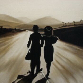 Картина под названием "Большая дорога" - Алиханов, Подлинное произведение искусства, Другой