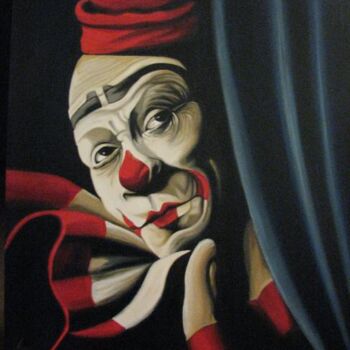 Ζωγραφική με τίτλο "Клоун" από Алиханов, Αυθεντικά έργα τέχνης, Λάδι