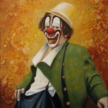 Ζωγραφική με τίτλο "Клоун в зеленом" από Алиханов, Αυθεντικά έργα τέχνης