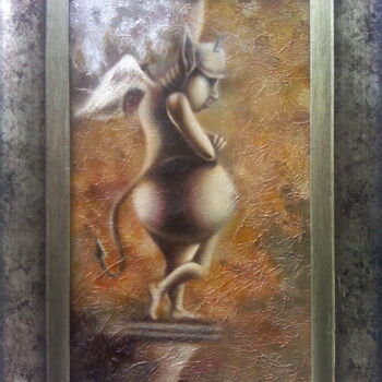 Painting titled "my demon" by Alikhanov, Original Artwork, Oil