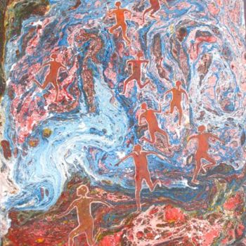 Painting titled "La fuite" by Ali Koussa, Original Artwork