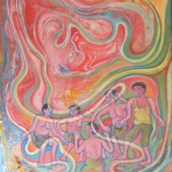 Painting titled "La baignade" by Ali Koussa, Original Artwork