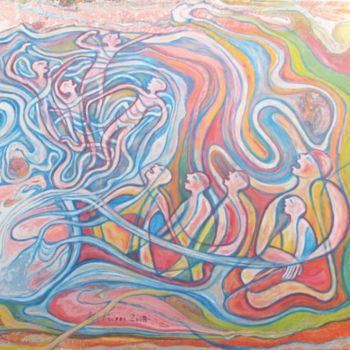 Painting titled "Appel de paix" by Ali Koussa, Original Artwork