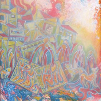 Painting titled "Aprés le séisme" by Ali Koussa, Original Artwork