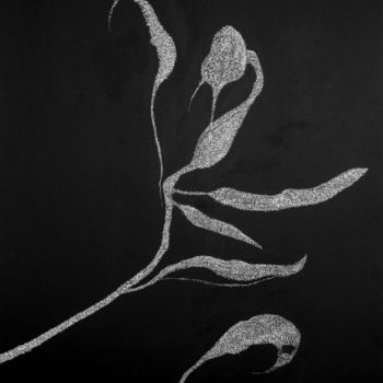 제목이 "Secret Garden 3"인 그림 Alina Aldea로, 원작, 잉크 나무 들것 프레임에 장착됨
