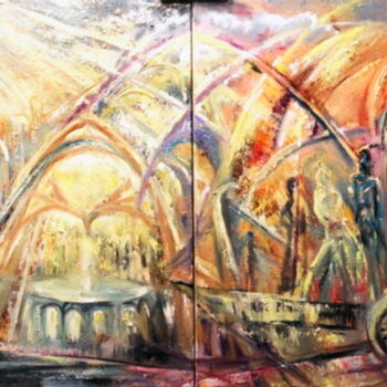 Malarstwo zatytułowany „Диптих. Над небом г…” autorstwa Alina Asanova, Oryginalna praca, Olej