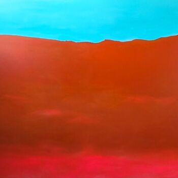 Painting titled "Red Lake" by Alina Axane, Original Artwork, Acrylic