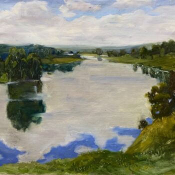 Картина под названием "Landscape harmony" - Алина Буглеева, Подлинное произведение искусства, Масло