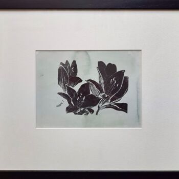 Картина под названием "Цветы в раме, flowe…" - Алина Буглеева, Подлинное произведение искусства, Пигменты Установлен на Дере…