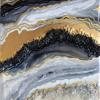 Painting titled "Stone cut in Resin…" by Alina Fayzi, Original Artwork, Resin