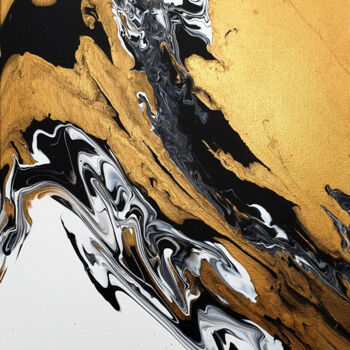 Malarstwo zatytułowany „Golden Fluid Art” autorstwa Alina Fayzi, Oryginalna praca, Akryl