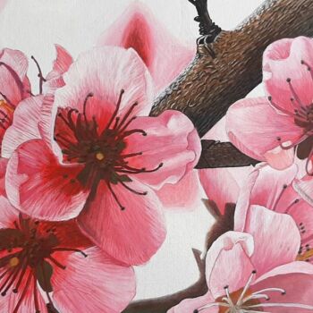 Картина под названием "Цветущая сакура" - Алина Гарифуллина, Подлинное произведение искусства, Акрил