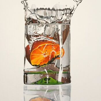 Картина под названием "Апельсиновая свежес…" - Алина Гарифуллина, Подлинное произведение искусства, Акрил
