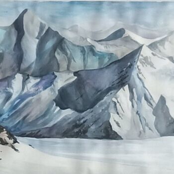 Pintura titulada "Mountains" por Alina Gelman, Obra de arte original, Acuarela