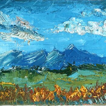 Картина под названием "Пейзаж" - Alina Gelman, Подлинное произведение искусства, Масло
