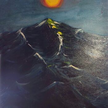 Painting titled "солнце на волне" by Alina Kadyko, Original Artwork, Oil