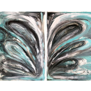 Painting titled "Diptych "The Butter…" by Alina Khramova, Original Artwork, Acrylic