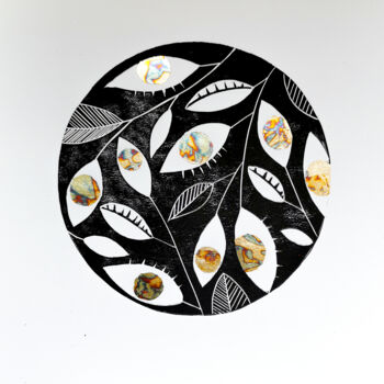 印花与版画 标题为“The Garden I (v3)” 由Alina Konyk, 原创艺术品, Linocuts