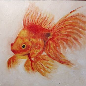 Картина под названием "Золотая рыбка" - Alina Matsova, Подлинное произведение искусства, Масло